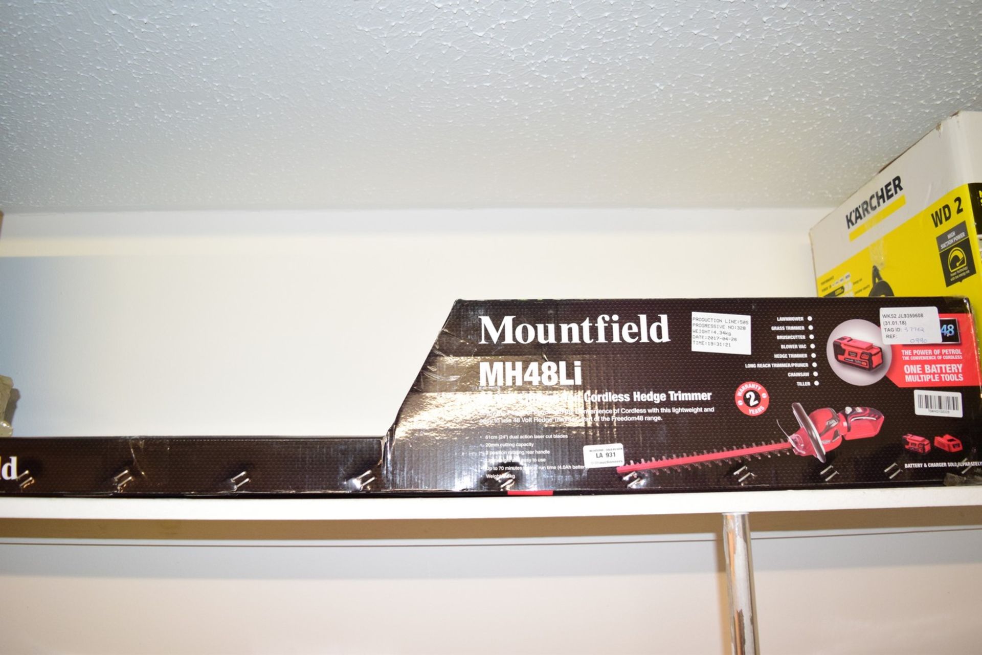 1 x BOXED MOUNTFIELD MH48LI CORDLESS HEDGE TRIMMER RRP £100 31.01.18 377629 *PLEASE NOTE THAT THE
