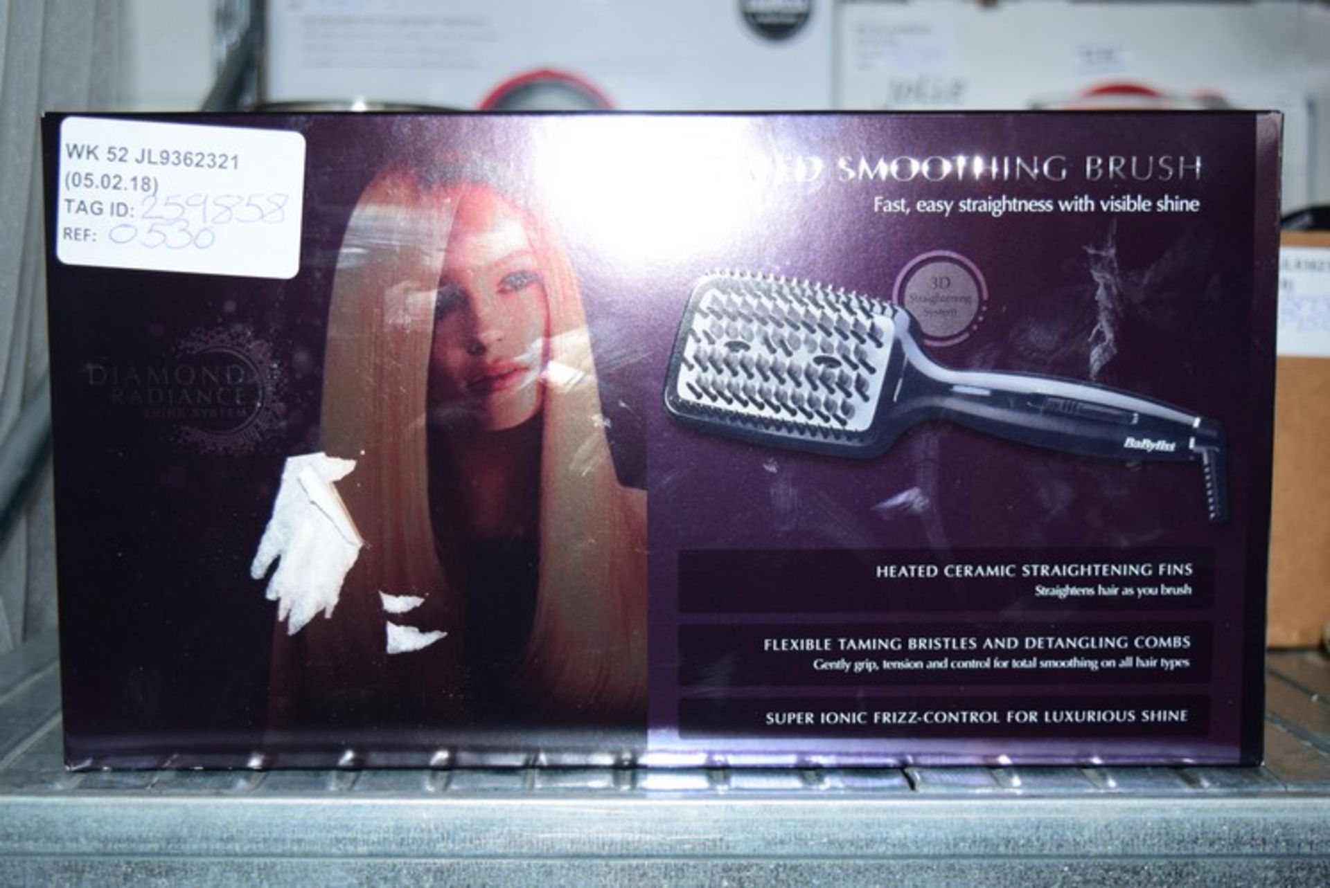 1 x BOXED BABYLISS HEATED SMOOTHING BRUSH RRP £55 05.02.17 259858 *PLEASE NOTE THAT THE BID PRICE IS