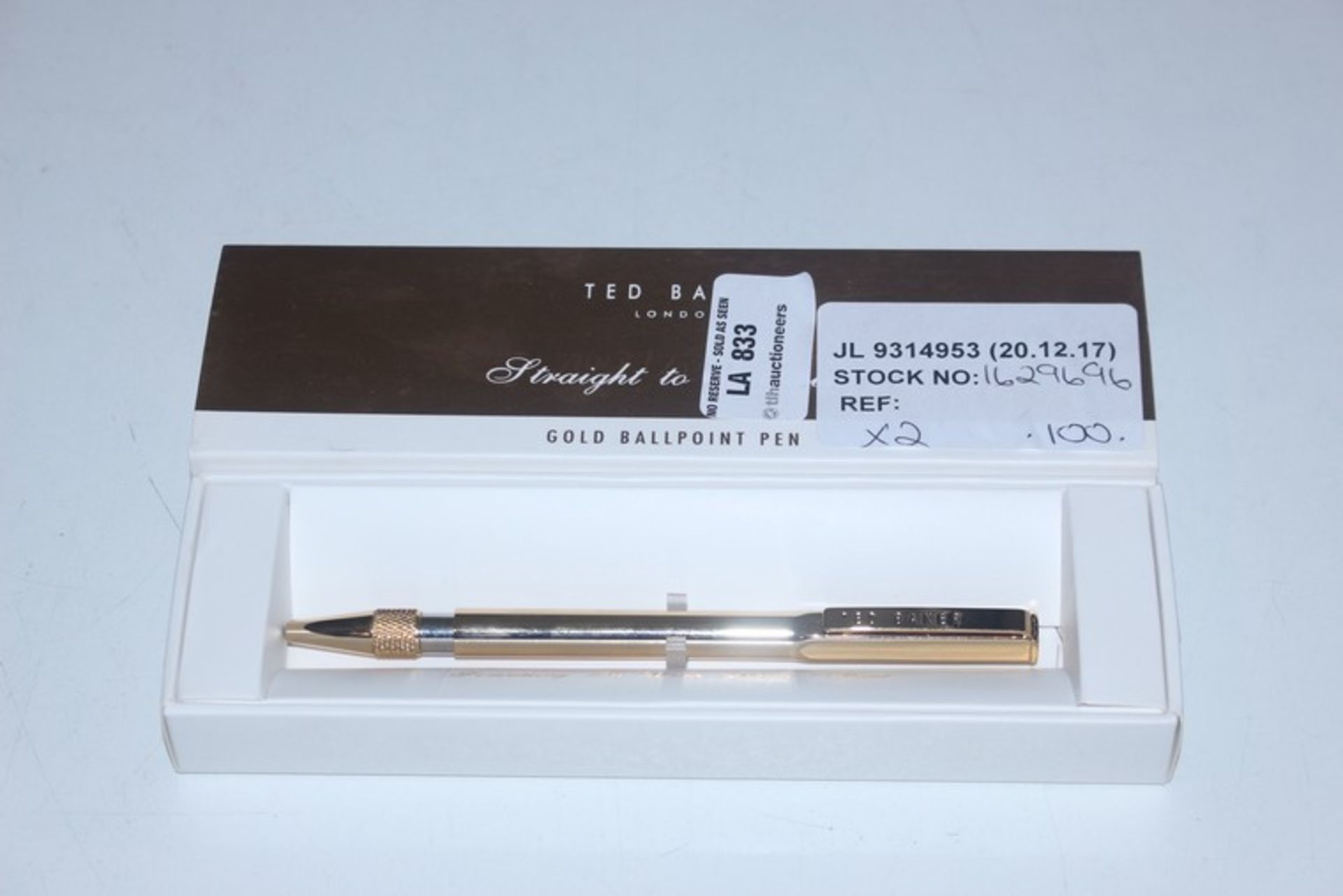 2 x TB LONDON GOLD BALL POINT PENS (20.12.17) *PLEASE NOTE THAT THE BID PRICE IS MULTIPLIED BY THE