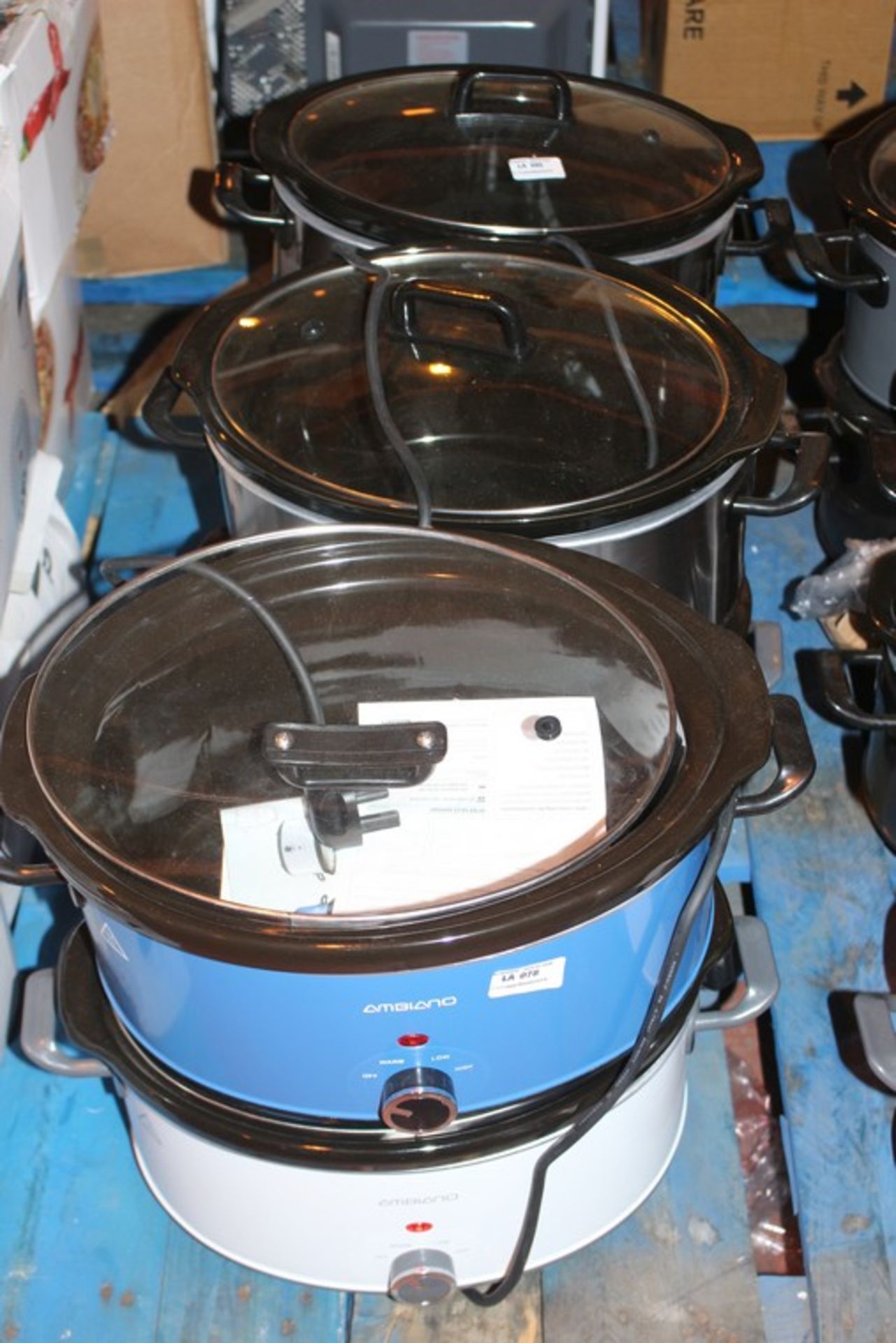 6 x AMBIANO SLOW COOKERS IN ASSORTED COLOURS (08/01/18) *PLEASE NOTE THAT THE BID PRICE IS