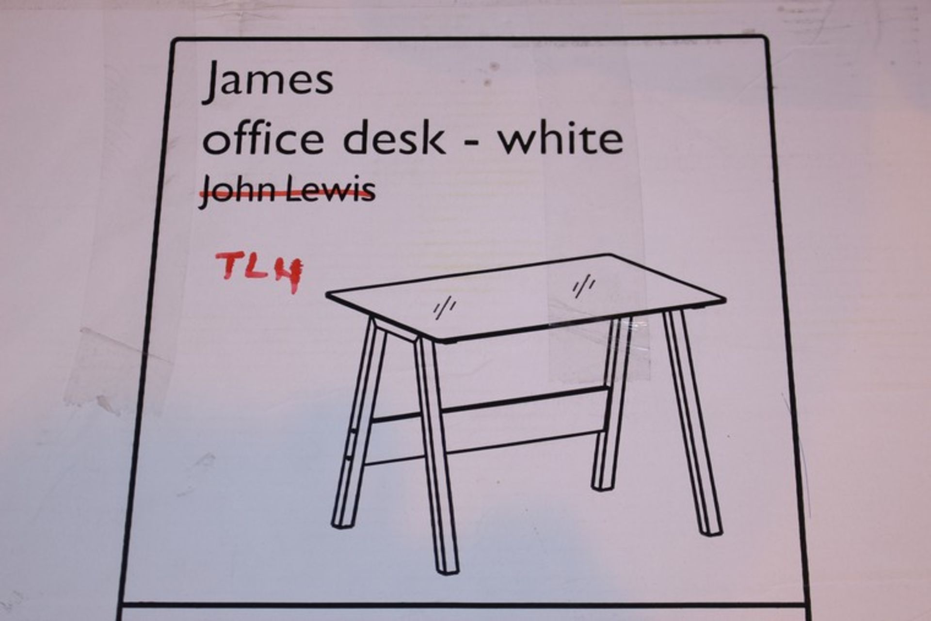1 x JAMES OFFICE DESK IN WHITE (02.01.18) (2578354) *PLEASE NOTE THAT THE BID PRICE IS MULTIPLIED BY