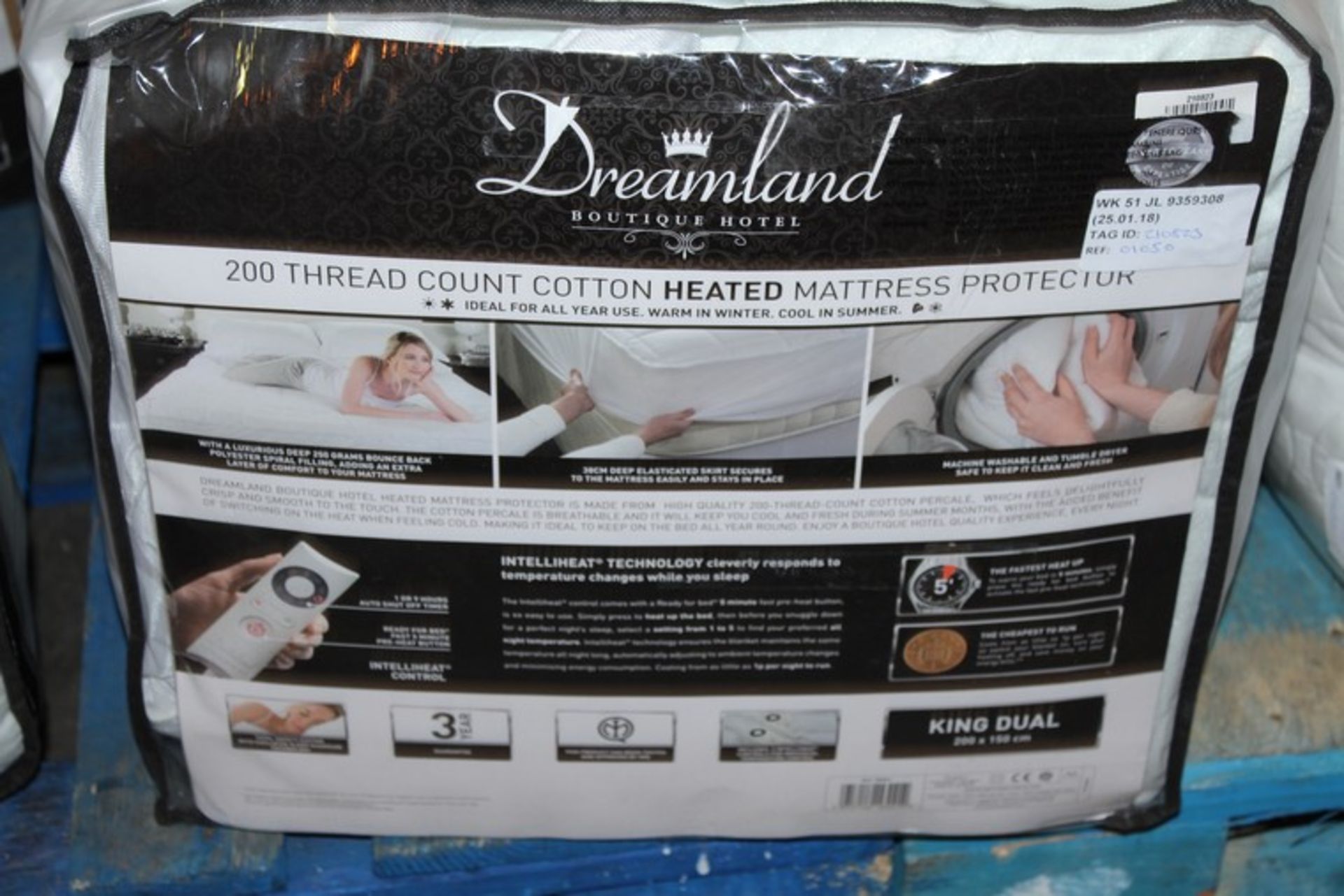 1 x DREAMLAND HOTEL HEATED MATTRESS PROTECTOR IN KING SIZE RRP £120 (211425) *PLEASE NOTE THAT THE