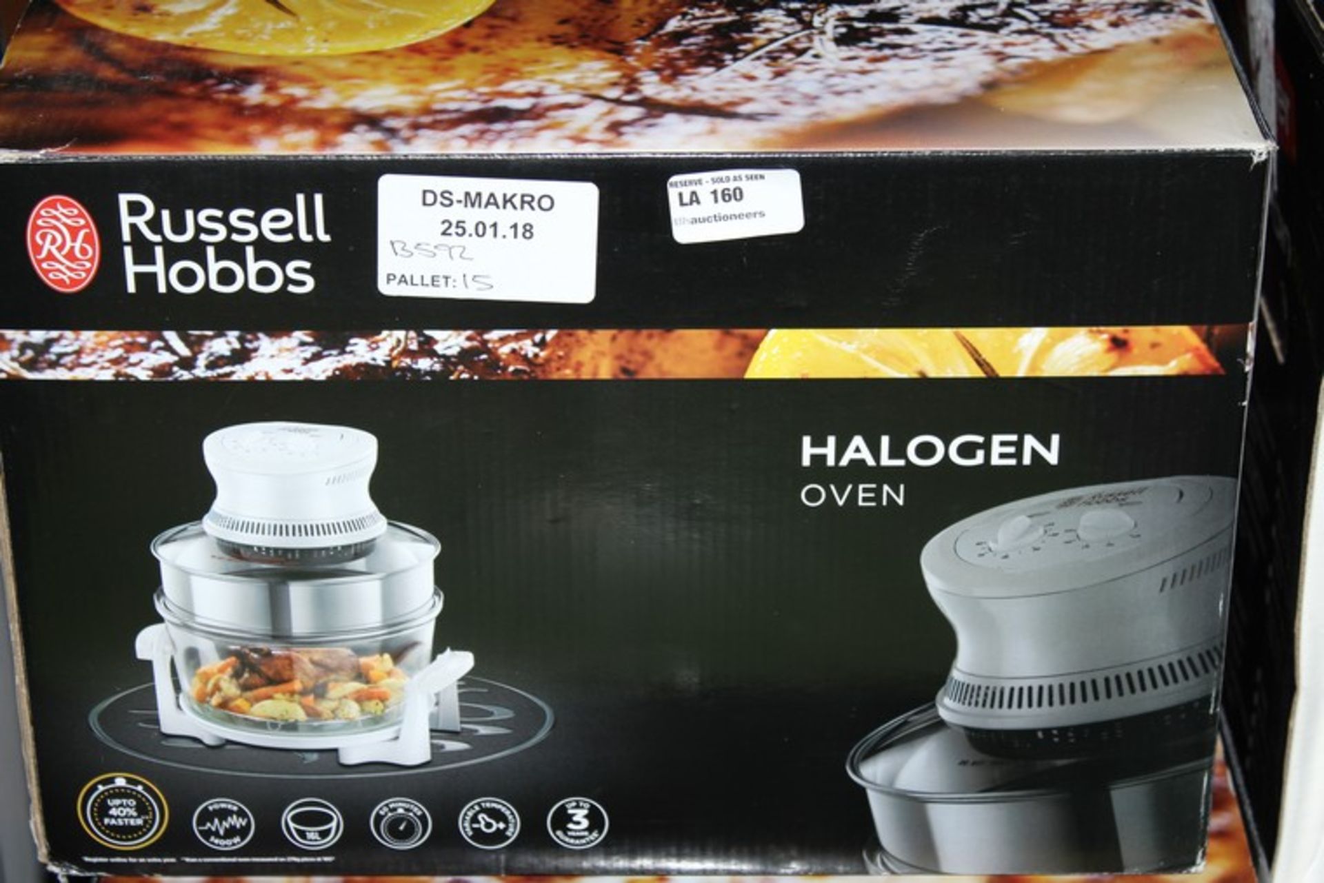 1 x RUSSELL HOBBS HALOGEN OVEN (25.01.18) (P15) *PLEASE NOTE THAT THE BID PRICE IS MULTIPLIED BY THE