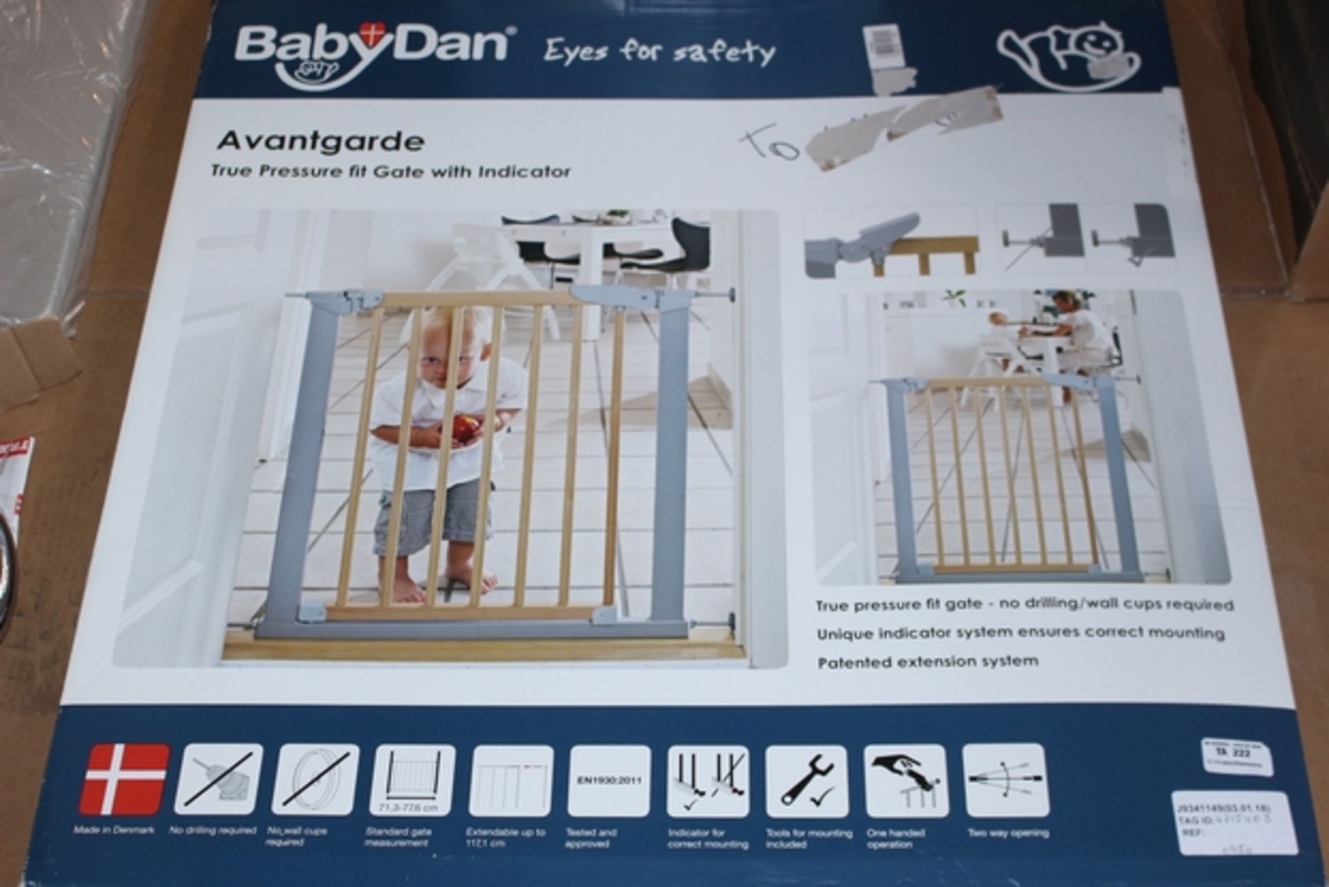 1X BABY DAN TRUE PRESSURE FIT GATE WITH INDICATOR RRP £40 (JL-9341149) (03/01/18) (4715403)