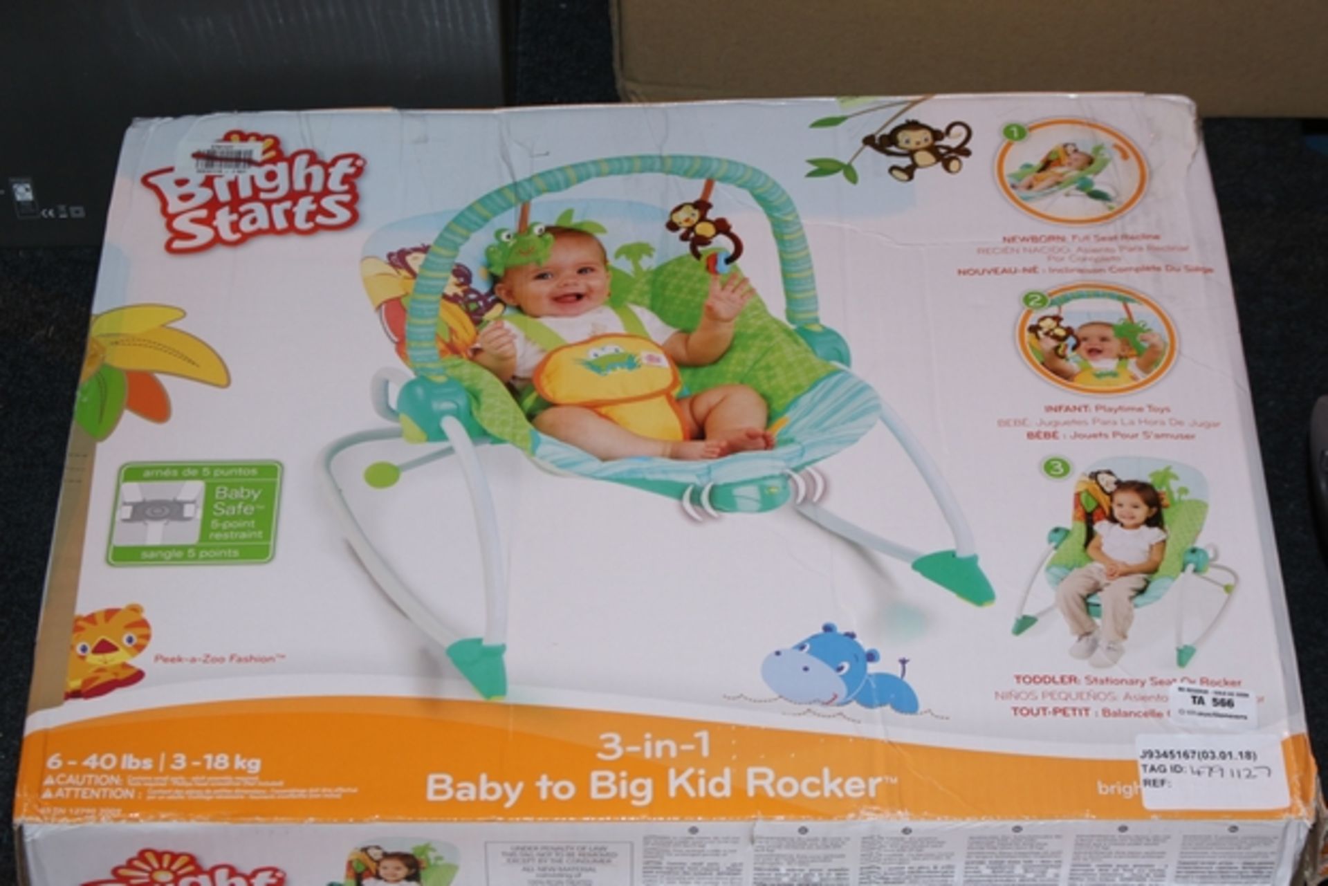 1X BRIGHT STARTS 3 IN 1 BABY TO BIG KID ROCKER RRP £40 (JL-9345167) (03/01/18) (4791127)