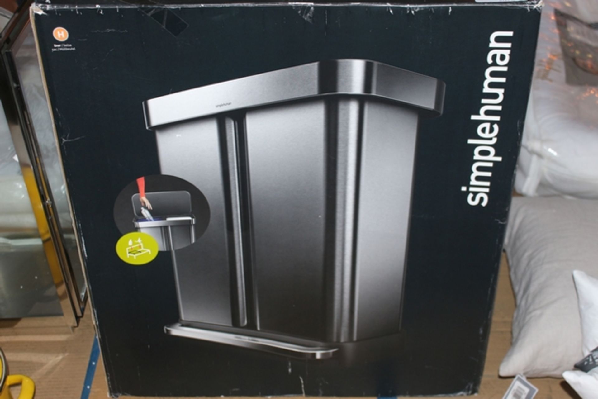 1X SIMPLE HUMAN 58 LITRE DUAL COMPARTMENT STEP CAN RRP £170 (JL9341148) (03.01.18) (4720081)