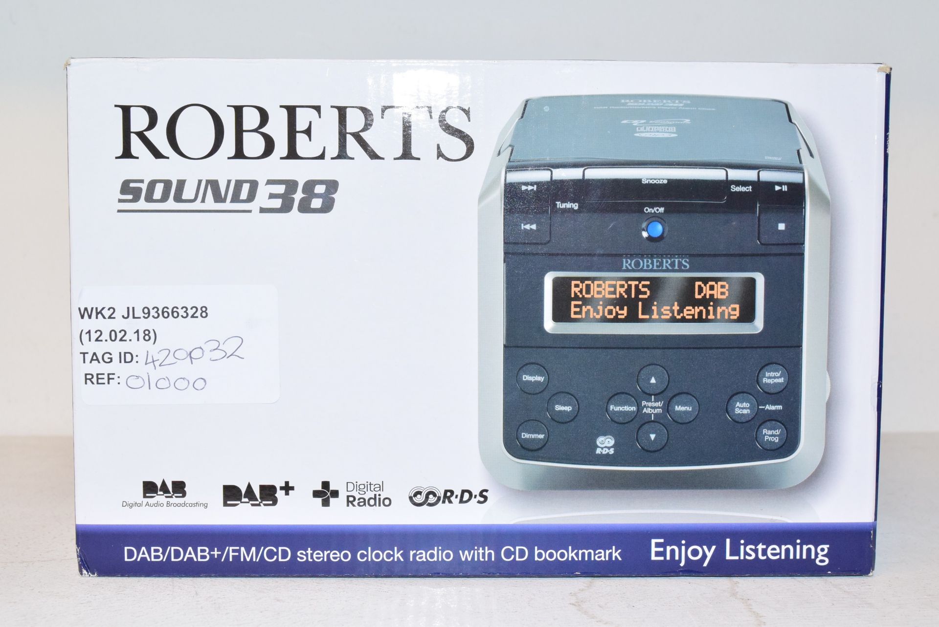 1 X BOXED ROBERTS SOUND 38 DAB FM RADIO/CD STEREO RRP £100 12.02.18 429032 W1029