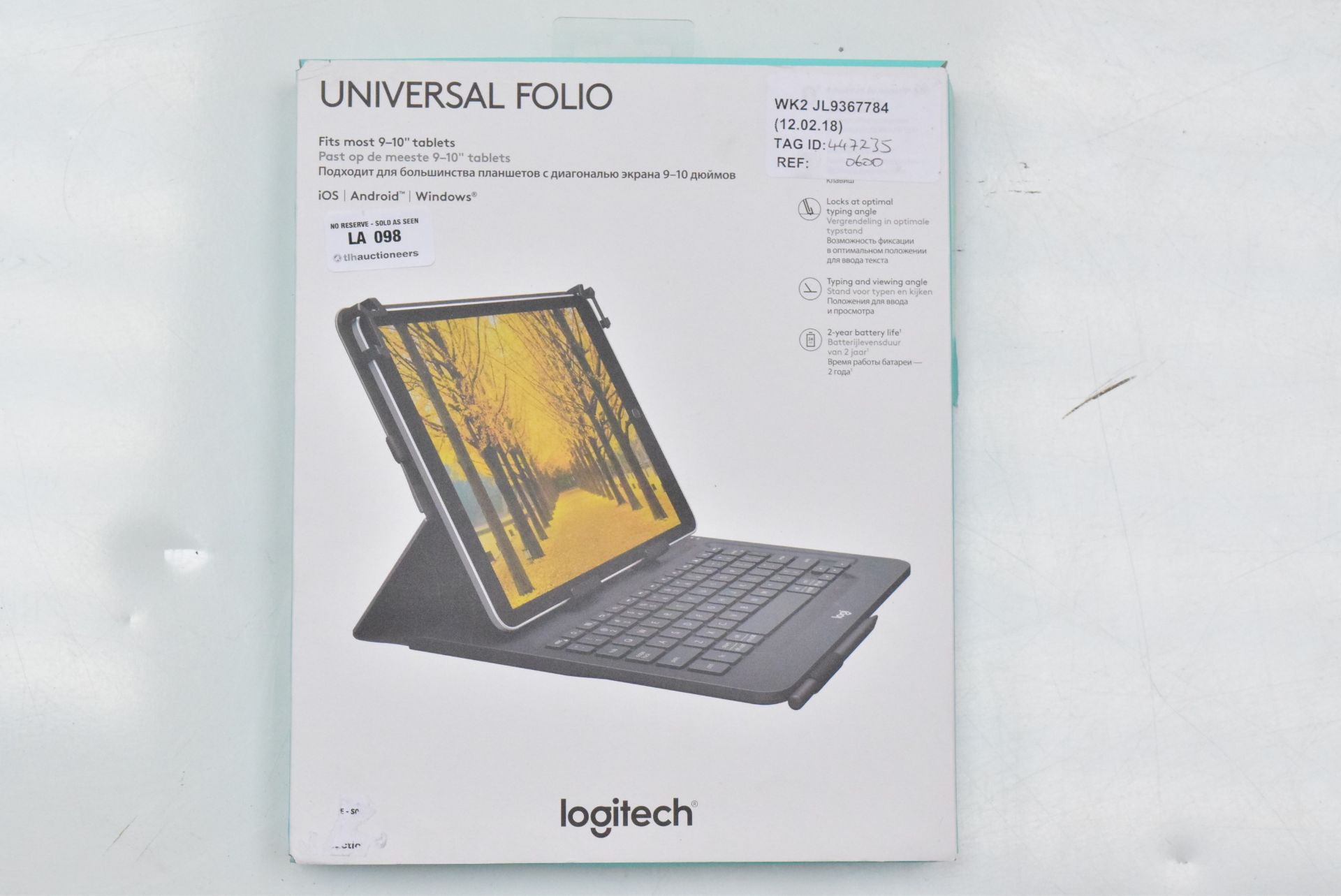 1 X BOXED LOGITECH UNIVERSAL FOLIO TO FIT 9"-10" TABLETS RRP £60 12.02.18 447235 T98