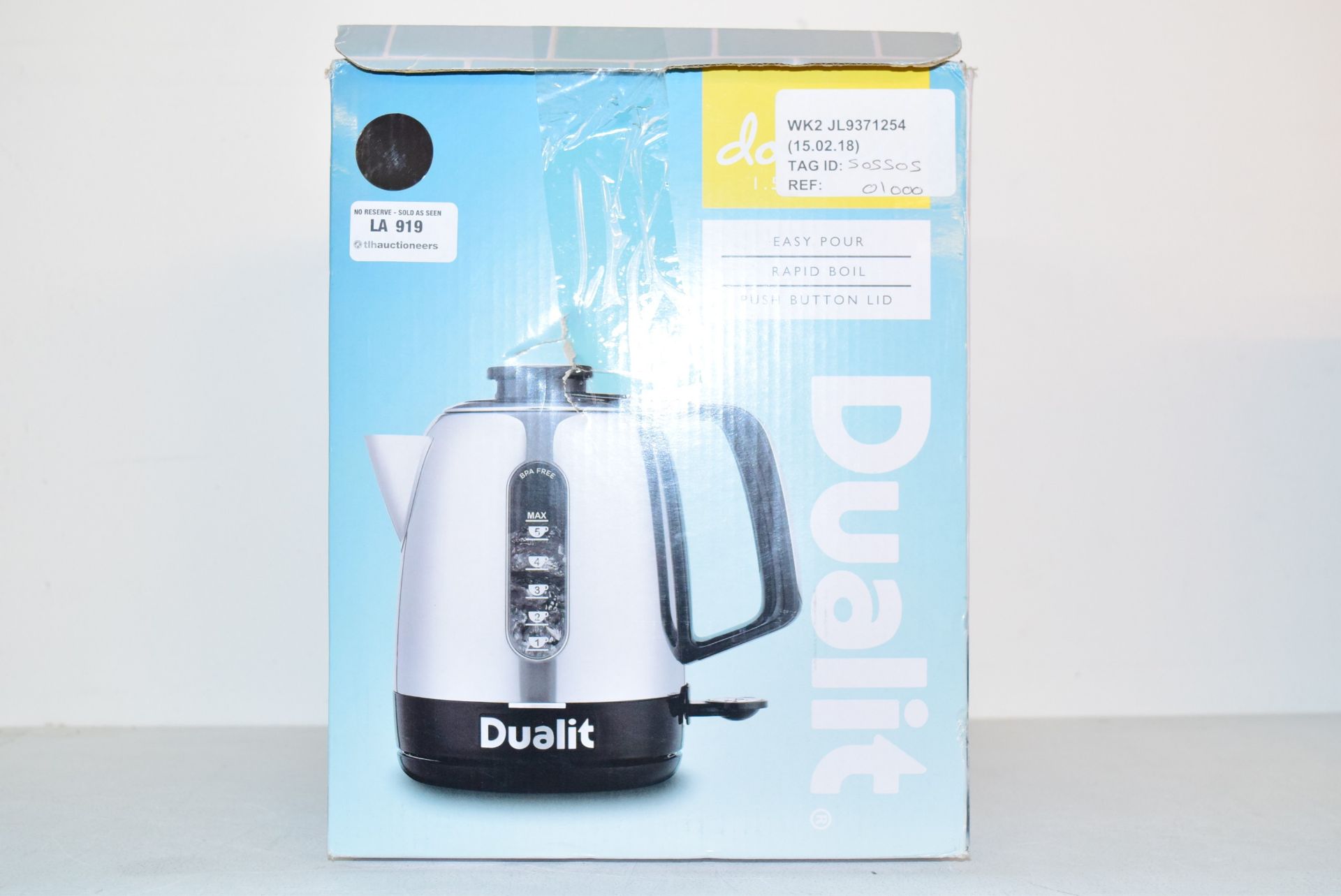 1 X BOXED DUALIT KETTLE RRP £100 15.02.18 505505 W919