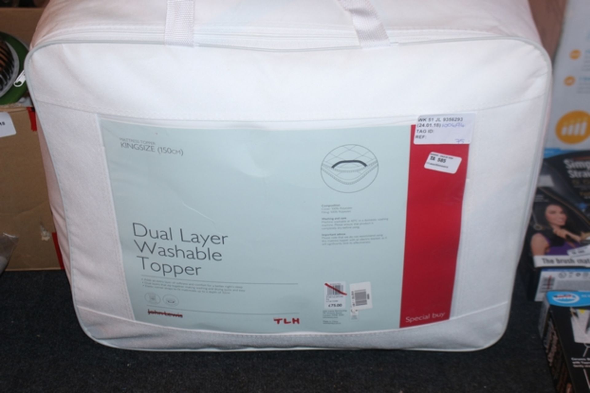 1X DUAL LAYER WASHABLE KING SIZE TOPPER RRP £80 (24/01/18) (100694)