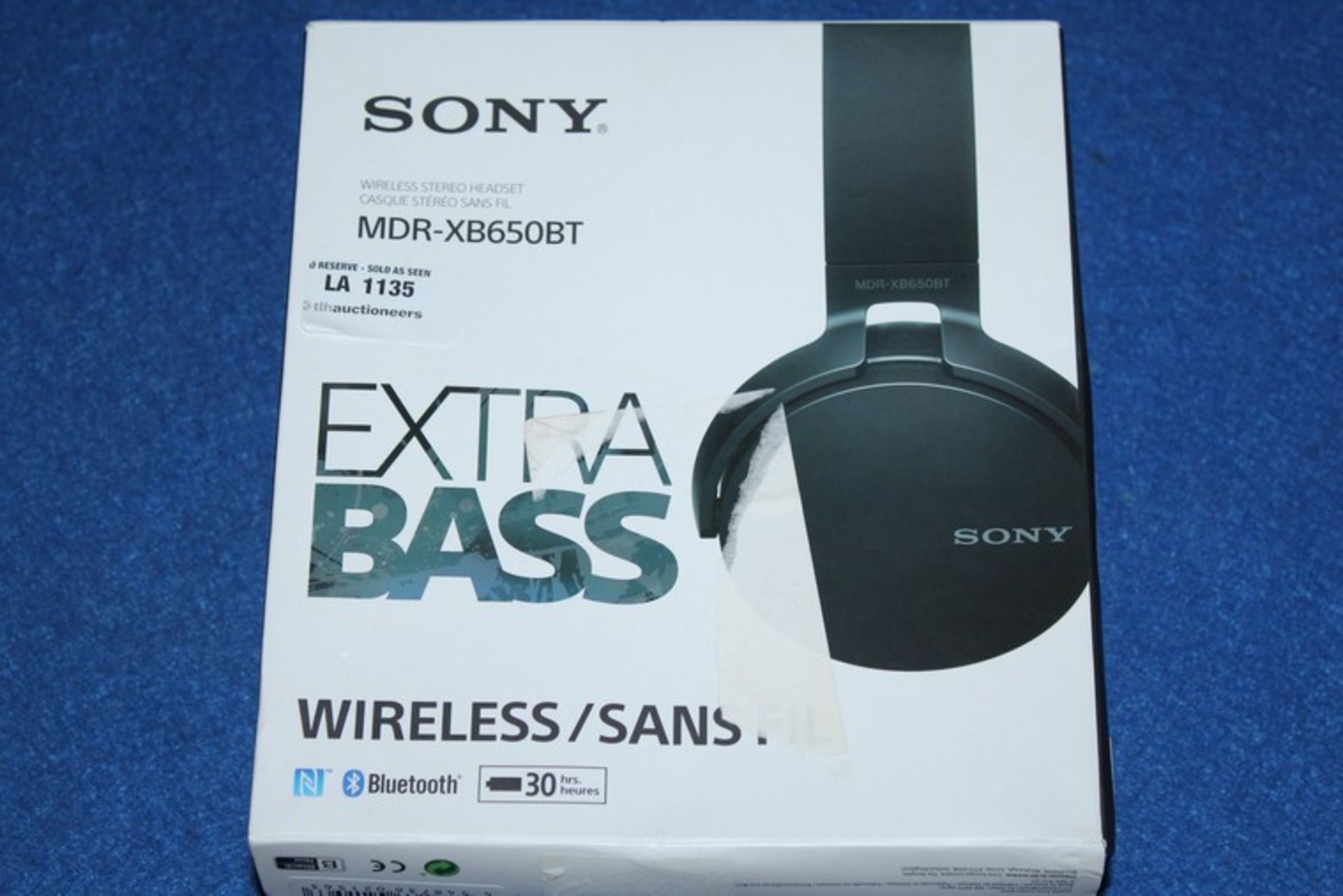 1 x PAIR OF SONY MDR-XB650BT WIRELESS HEADPHONES (01.03.18) *PLEASE NOTE THAT THE BID PRICE IS