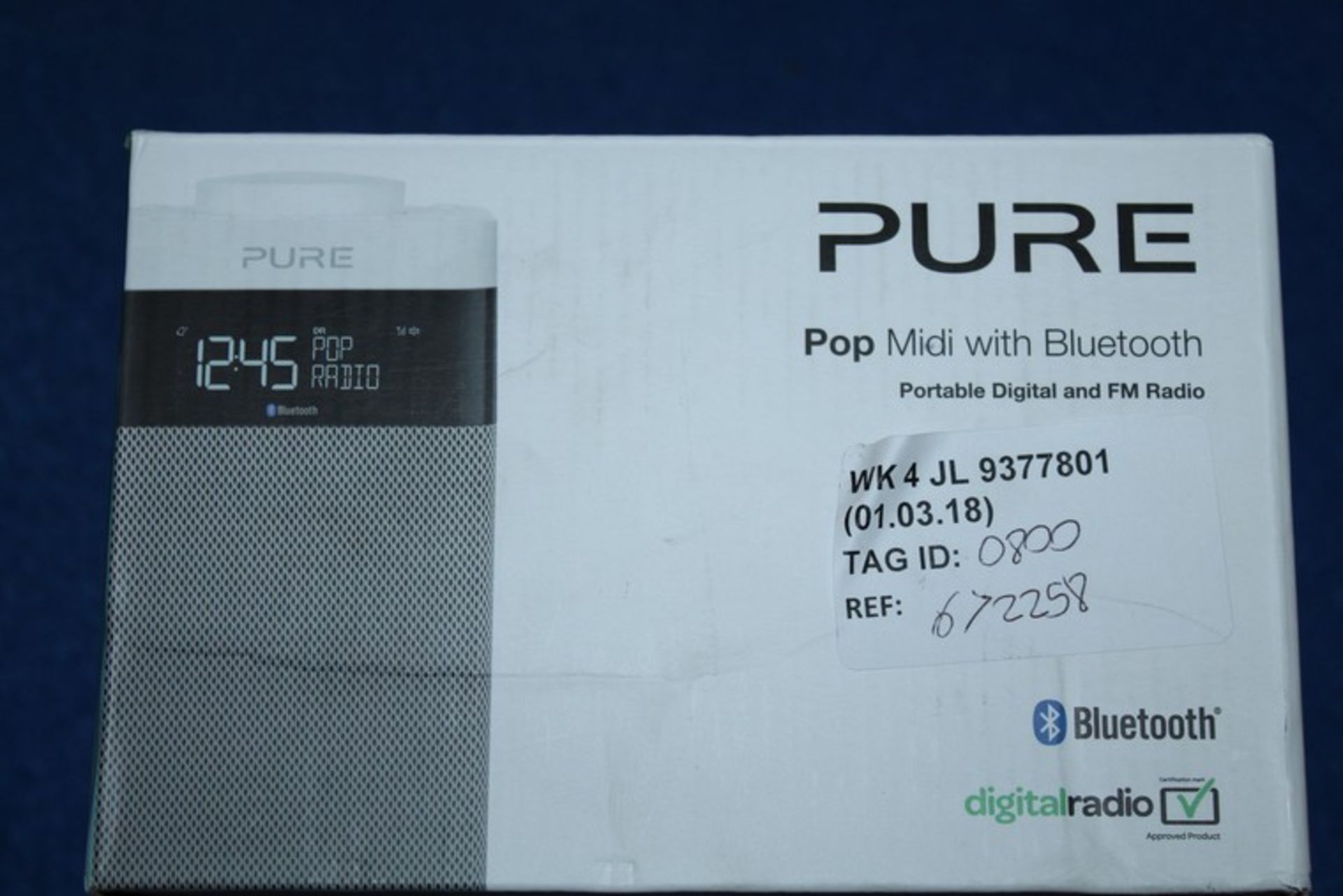 1 x PURE POP MIDI BLUETOOTH PORTABLE DIGITAL AND FM RADIO RRP £80 (01.03.18) (672258) *PLEASE NOTE