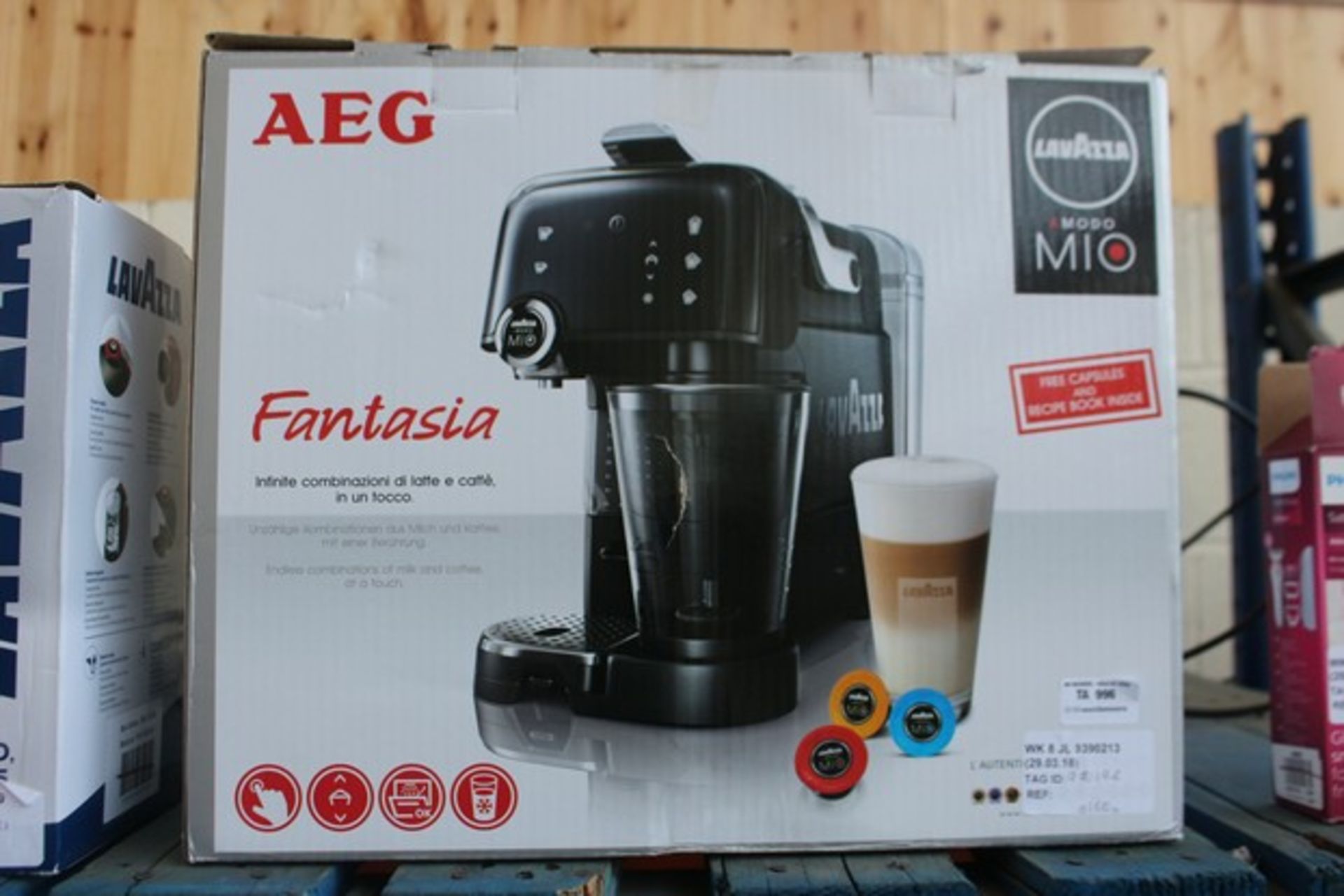 1X AEG LAVAZZA AMODO MIO FANTASIA ESPRESSO COFFEE MACHINE RRP £160 (29.03.18) (970192)