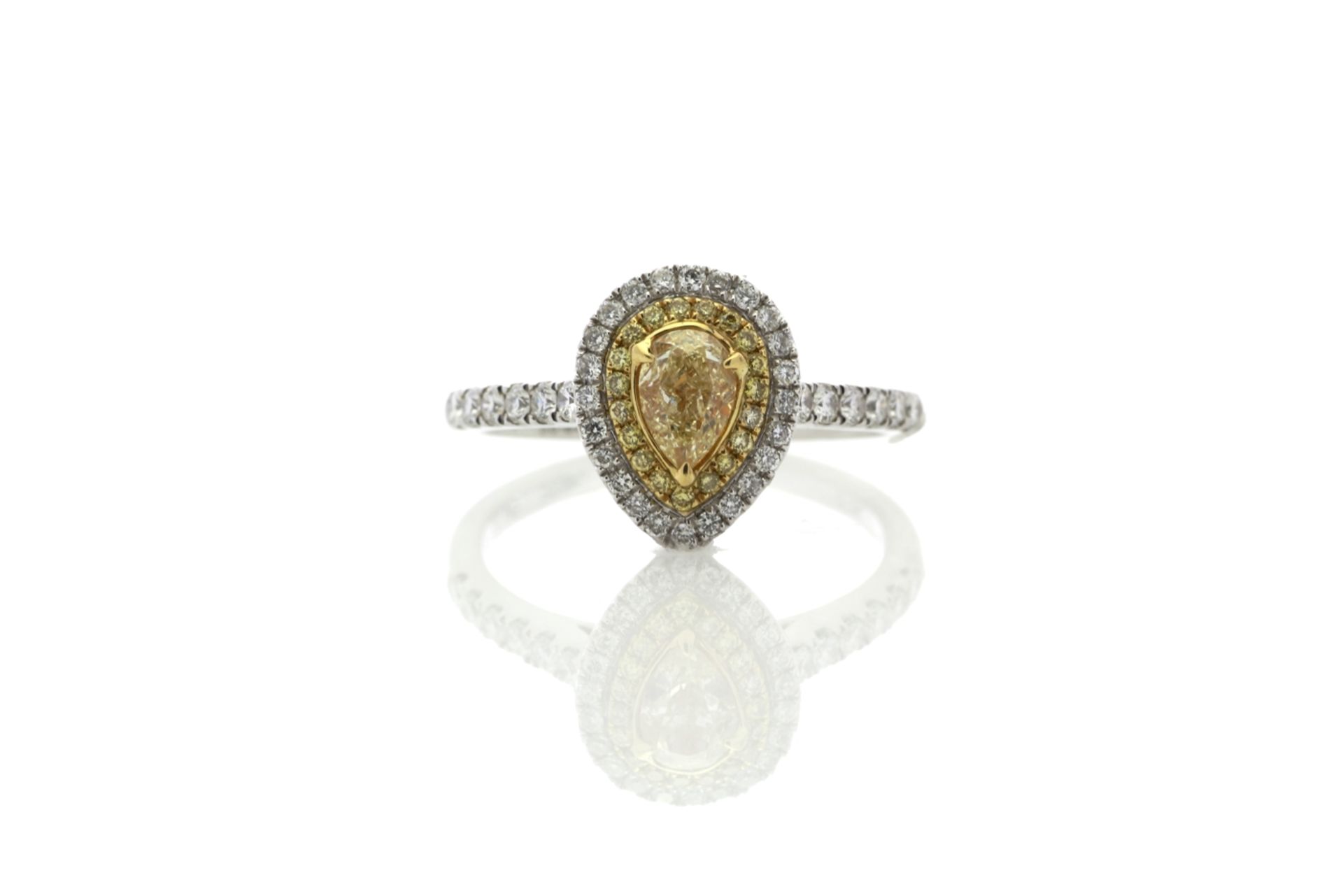 ***£20,465.00*** Certified by GIE 18ct Fancy Pear Shape Diamond Set In A Halo Setting Ring (0.36)