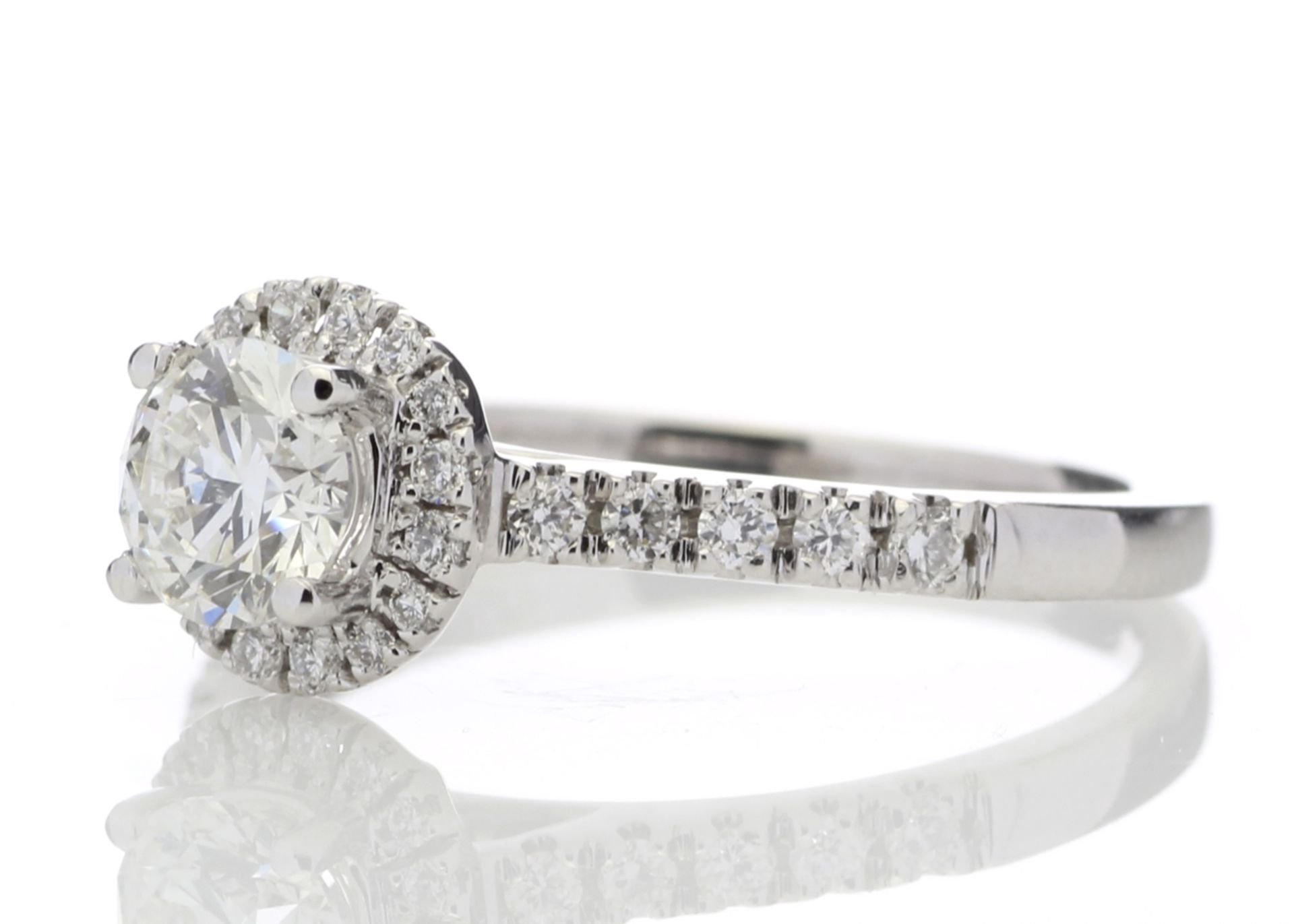 ***£13,250.00*** UNUSED - Certified by GIE 18ct White Gold Single Stone Halo Diamond Ring (0.50) 0. - Image 2 of 4