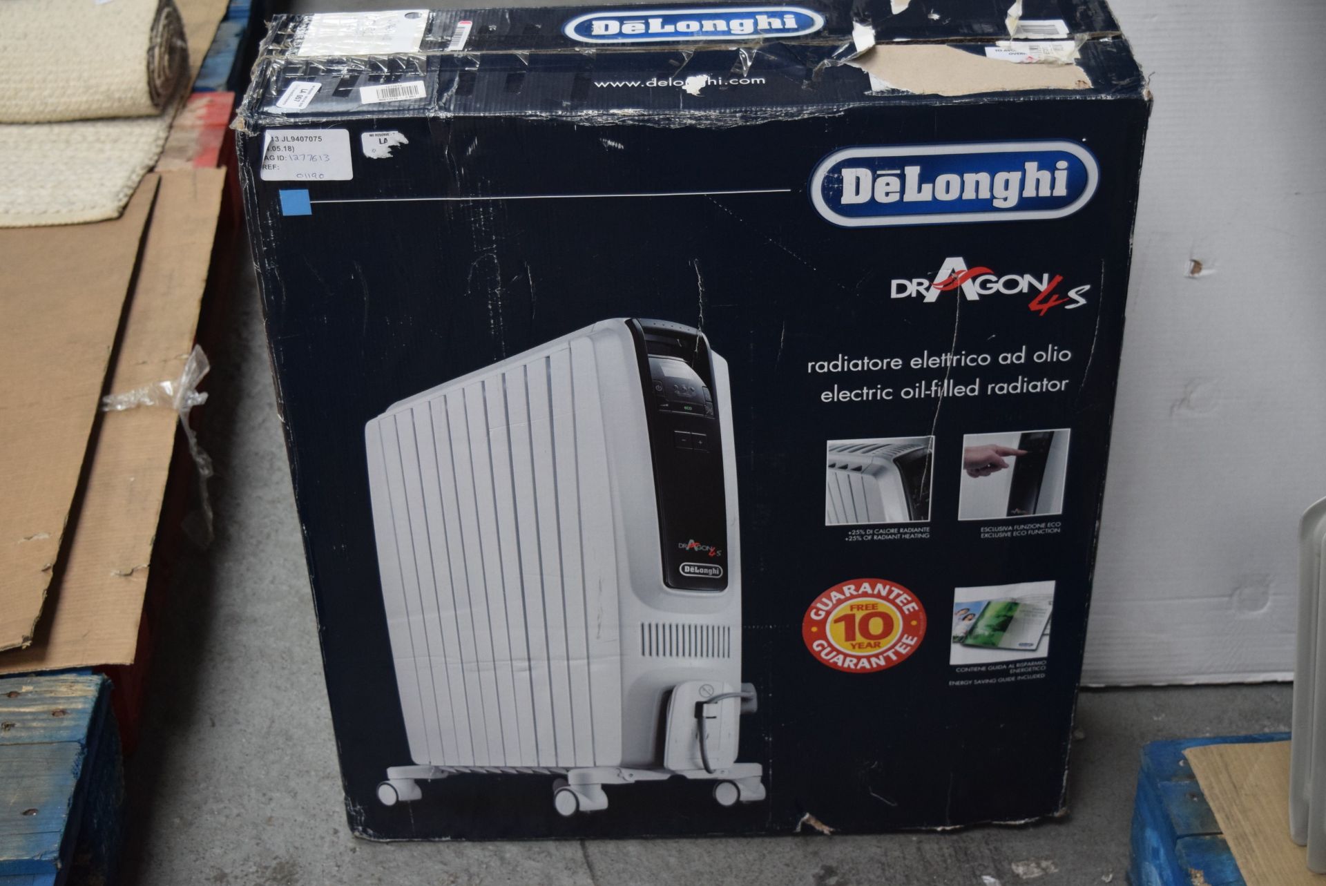 1 X BOXED DELONGHI DRAGON 4S ELECTRIC OIL FILLED RADIATOR RRP £120 04.05.18 1277613