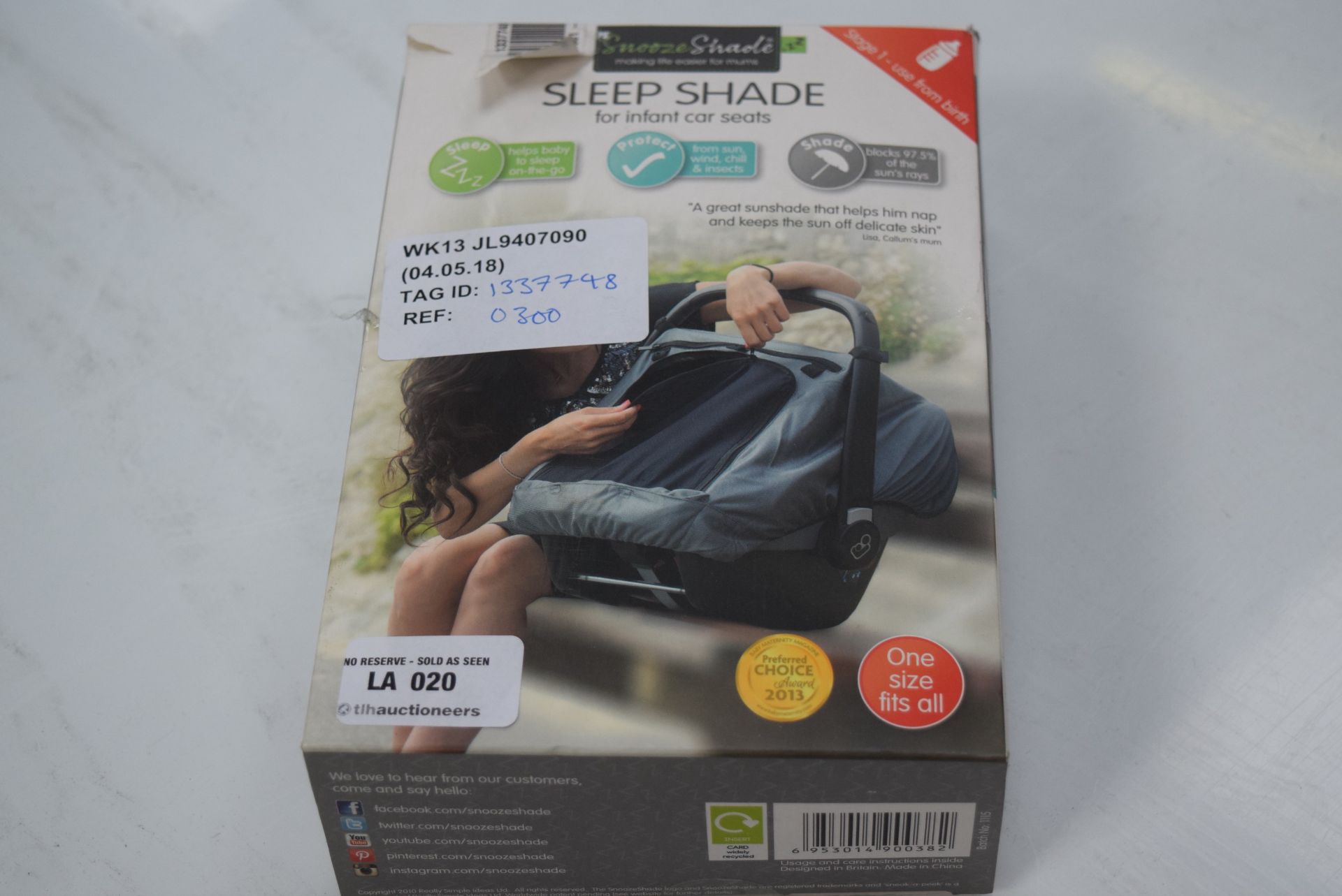 1 X BOXED SNOOZE SHADE SLEEP SHADE RRP £30 04.05.18 1337748