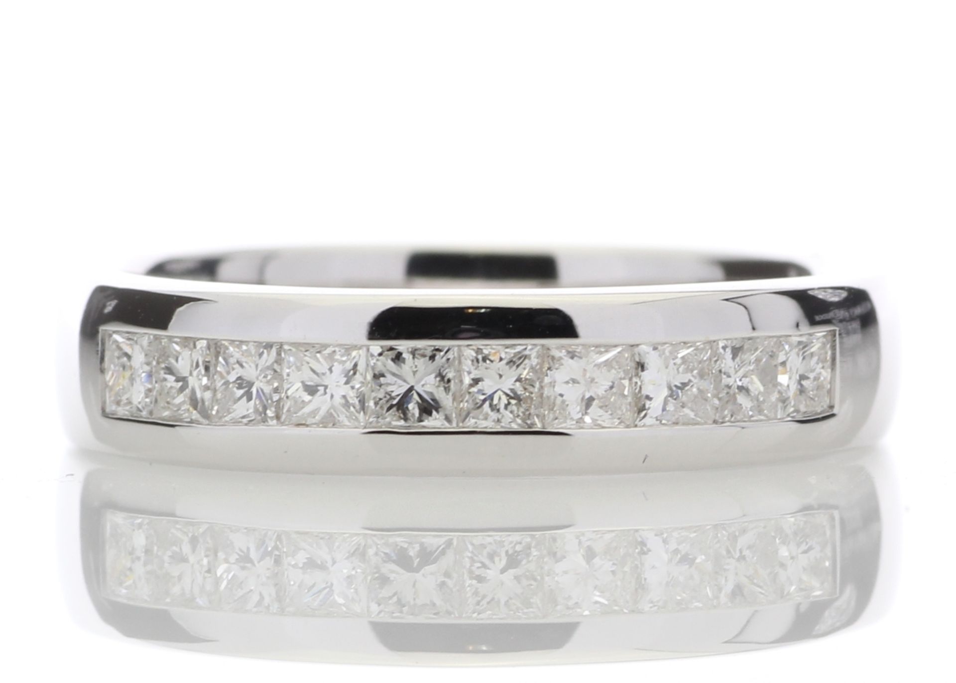 ***£6,255.00*** UNUSED - Certified by GIE 18ct White Gold Diamond Channel Set Half Eternity Ring 0.