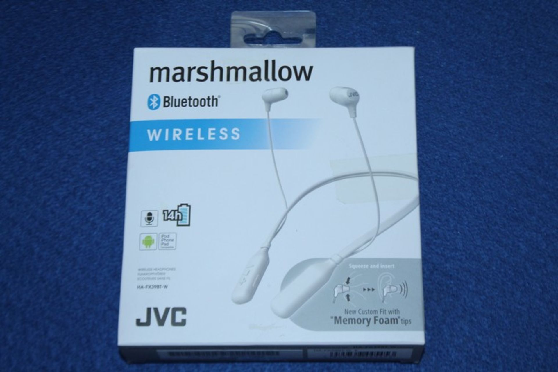 2 x PAIRS OF JVCHA-FX39BT-W MARSHMALLOW WIRELESS BLUETOOTH EARPHONES (09.07.18) *PLEASE NOTE THAT