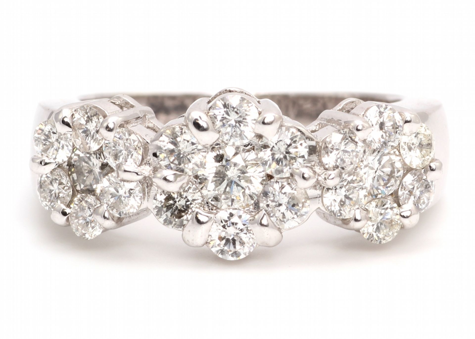 ***£12,700.00*** UNUSED - Certified by GIE 18ct White Gold Flower Cluster Diamond Ring 1.50