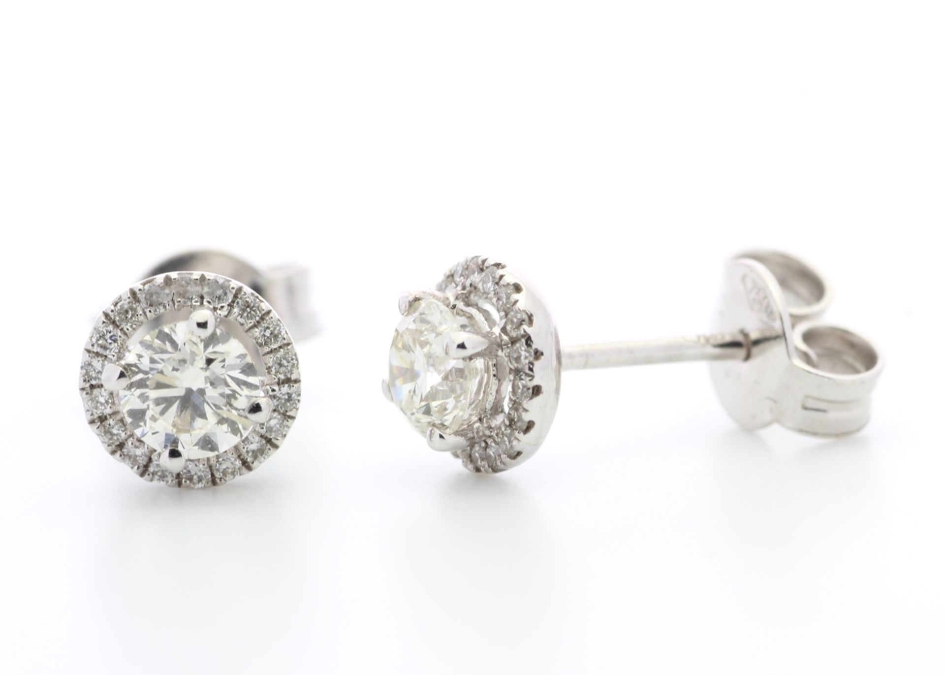 ***£10,210.00*** UNUSED - Certified by GIE 18ct White Gold Single Stone With Halo Setting Earring - Image 3 of 5