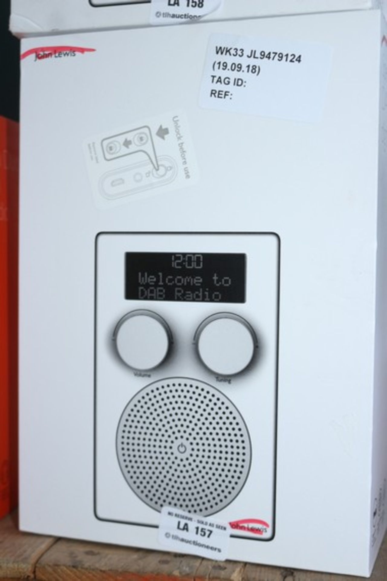 2 x JOHN LEWIS SPECTRUM DAB AND FM SHOWER RADIO (19.08.18) *PLEASE NOTE THAT THE BID PRICE IS