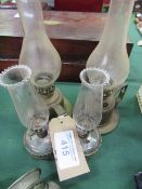 Pair of oil hand lamps