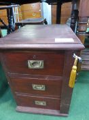 Mahogany 3 drawer Wellington chest