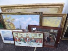 6 various framed pictures