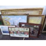 6 various framed pictures