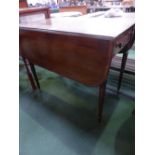 Mahogany Pembroke table on casters with drawer & fake drawer