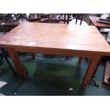 Pine kitchen table with end drawer, 48' x 31' x 27.5'