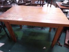 Pine kitchen table with end drawer, 48' x 31' x 27.5'