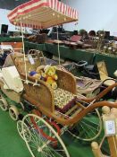 Victorian wicker child's pushchair