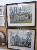 Pair of framed & glazed coloured hunting prints by J Pollard of 'Tom Moody - The Whipper Inn'