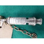 Metropolitan police whistle by J Hudson & Co, 05449 & Schrader & Sons Inc balloon tyre gauge