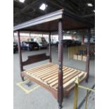 Four poster bed, 7ft high x 6ft 10ins long x 5ft 6ins wide