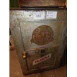 Milners safe with key & 2 metal cash boxes