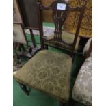 2 mahogany upholstered dining chairs