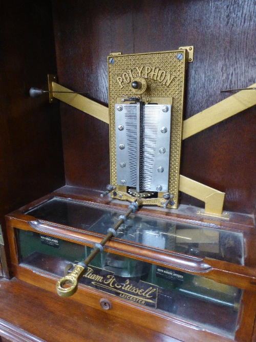 Antique 'Polyphon' upright coin operated (1 penny) musical box by William H Russell, Leicester. - Image 9 of 9