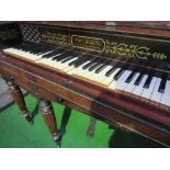 Early 19th century mahogany cased square piano by William Edwards, Bridge Street, Lambeth with 5