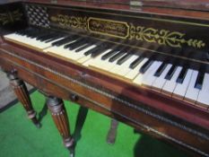 Early 19th century mahogany cased square piano by William Edwards, Bridge Street, Lambeth with 5