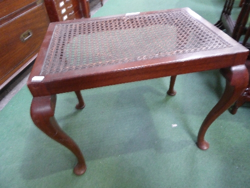 An octagonal & a circular topped bobbin turned 3 leg table & a cane stool - Image 4 of 4