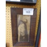 Small framed & glazed etching of a man bowing