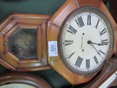 Wall clock by Bracher & Sydenham, Reading; Aneroid barometer; Wall clock by Hermle, Germany & wall