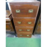 Mahogany 4 drawer chest with brass handles, 20' x 46' x 24'