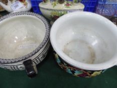 Portable ceramic candle holder, 2 chamber pots, 2 cake stands & plate warmer