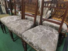 6 mahogany upholstered dining chairs