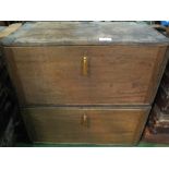 2 wooden trunks with drawers