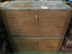 2 wooden trunks with drawers